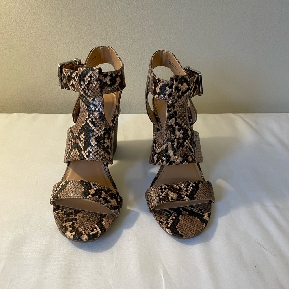 Express Snake Print Heeled Sandals *Size 7